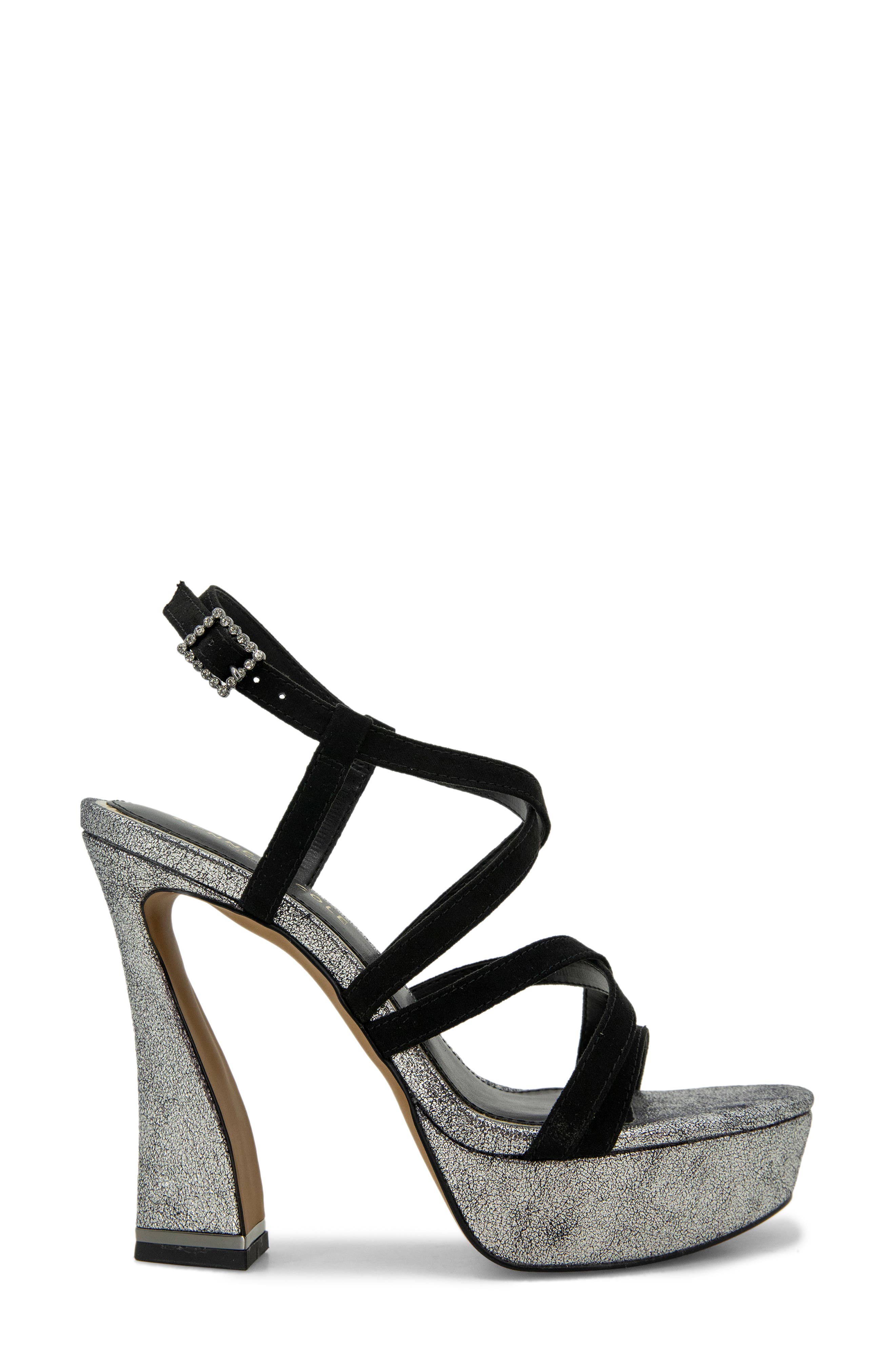 Kenneth Cole Allen Platform Sandal, Alternate, color, Black/Pewter