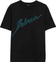 Balmain Letter Flocked Logo T-Shirt