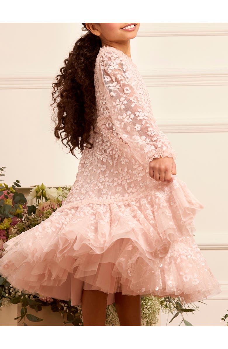 Needle & Thread Maeva Long Sleeve Kids Dress, Alternate, color, Pearl Pink