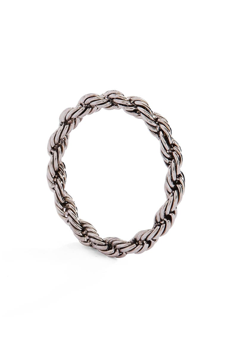 Frozen French Rope Chain Ring, Main, color, Silver