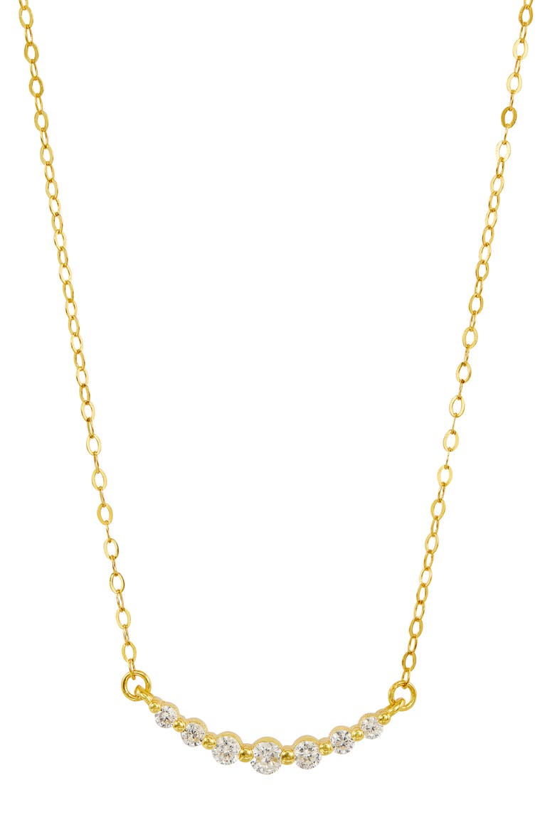 Cubic Zirconia Curved Bar Necklace, Main, color, YELLOW