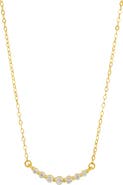 SAVVY CIE JEWELS Cubic Zirconia Curved Bar Necklace