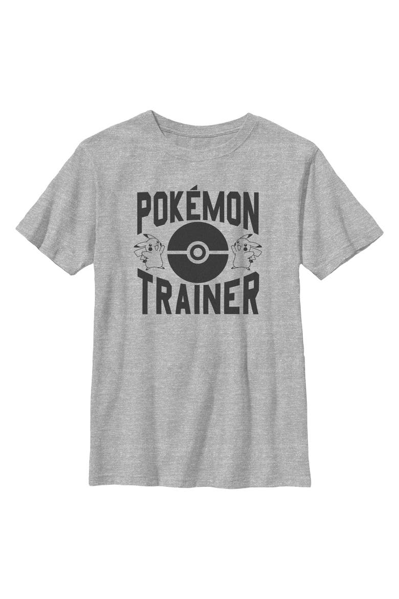 Boy's Pokemon Poke Ball Trainer  Graphic T-Shirt, Main, color, Sport Grey