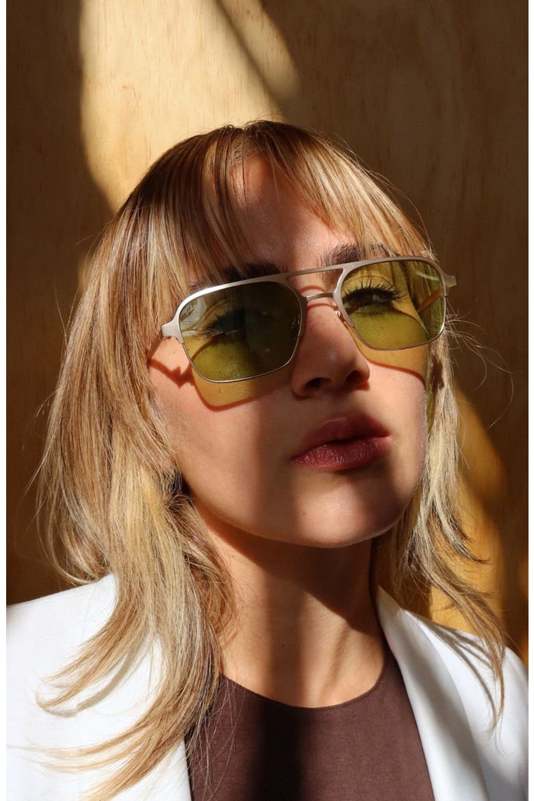 Jimmy Aviator Polarized Sunglasses, Alternate, color, Green