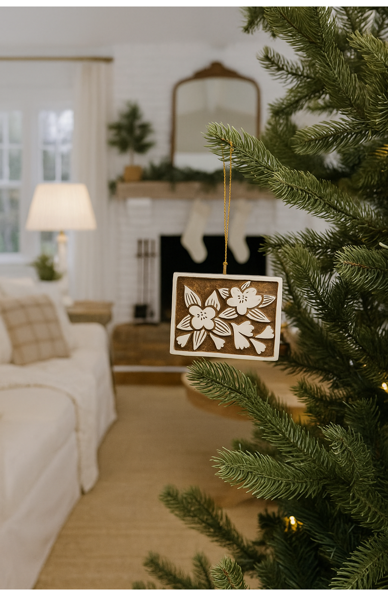 Matr Boomie Colorado State Blue Columbine Ornament, Alternate, color, Natural