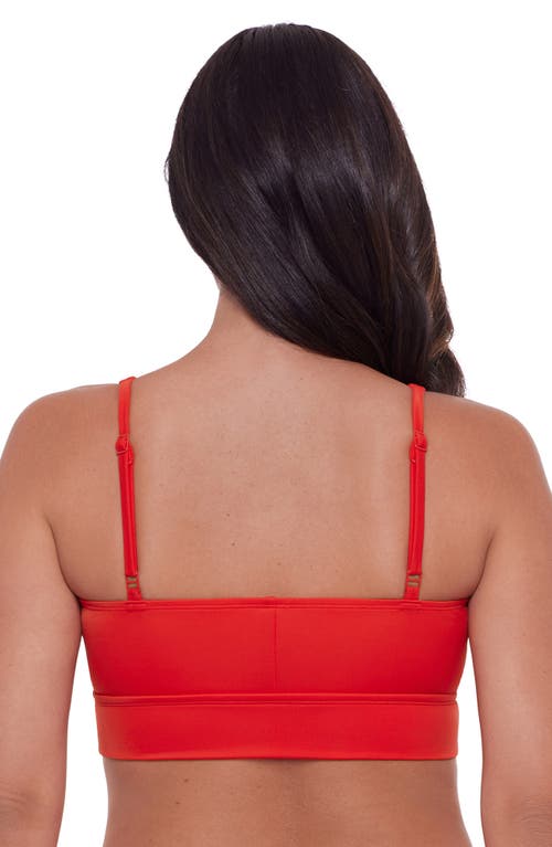 S3 Banded Plunge V-neck Bikini Top In Scarlet
