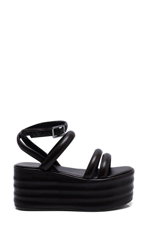 Free People Iris Flatform Sandal In Black Leather