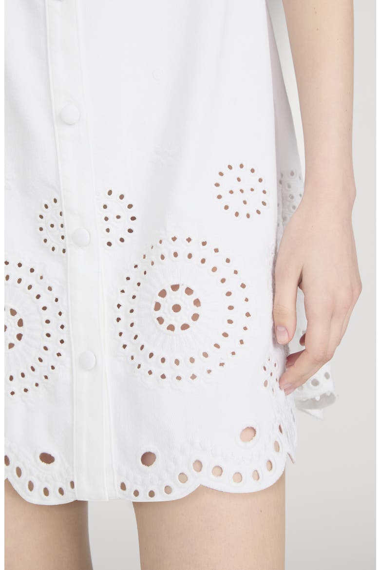 The Eyelet Play Shirtdress, Alternate, color, WHITE