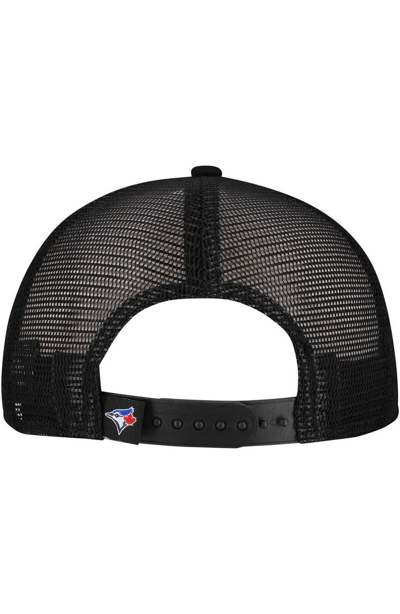 New Era Men's New Era Black Toronto Blue Jays Retro Bold A-Frame Trucker 9FORTY Adjustable Hat, Alternate, color, Black