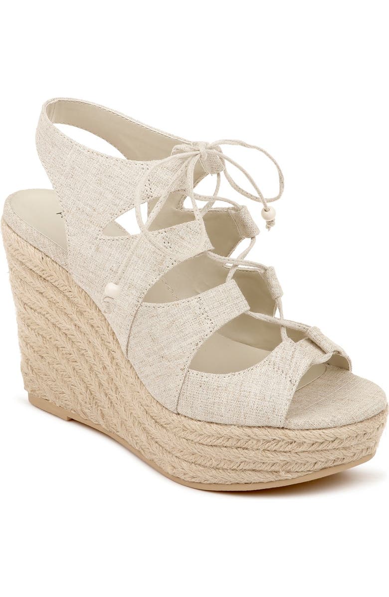 Rampage Fina Ghillie Lace Espadrille Wedge, Main, color,