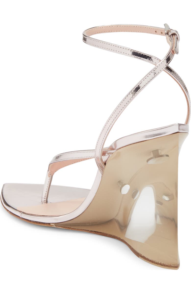 Alaïa Invisible Wedge Ankle Strap Sandal, Alternate, color, Blush/ Argent