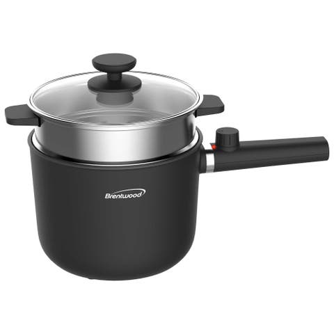 Multi-Function Electric Hot Pot Cooker with Ceramic Non-Stick Ceramic Coating and Stainless-Steel Food Steamer