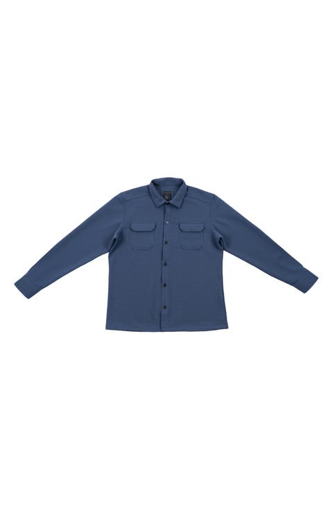 Textured Jacquard Shirt Jacket