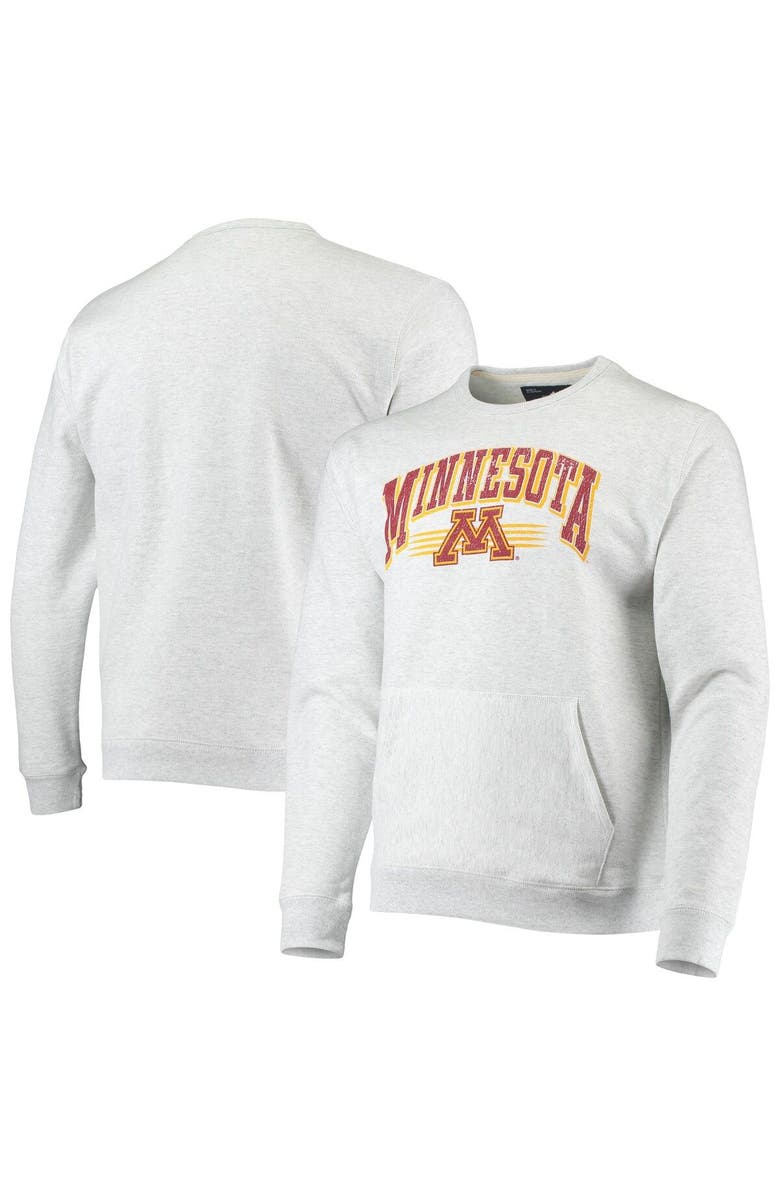 LEAGUE COLLEGIATE WEAR Men's League Collegiate Wear Heathered Gray Minnesota Golden Gophers Upperclassman Pocket Pullover Sweatshirt, Main, color, Heather Gray