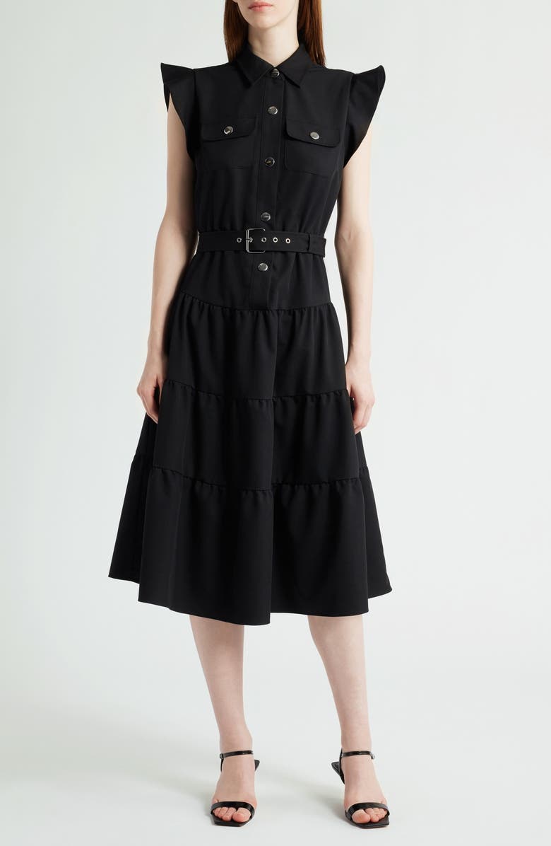Tahari ASL Tiered Midi Dress, Main, color, 