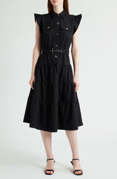 ★Tahari ASL☆無地♪スクープネック♪そでなし♪タイ♪ドレス Tahari ASL Sleeveless Midi Dress | Nordstrom