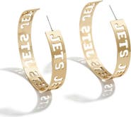 WEAR by Erin Andrews x Baublebar Gold New York Jets Large Cutout Hoop Earrings