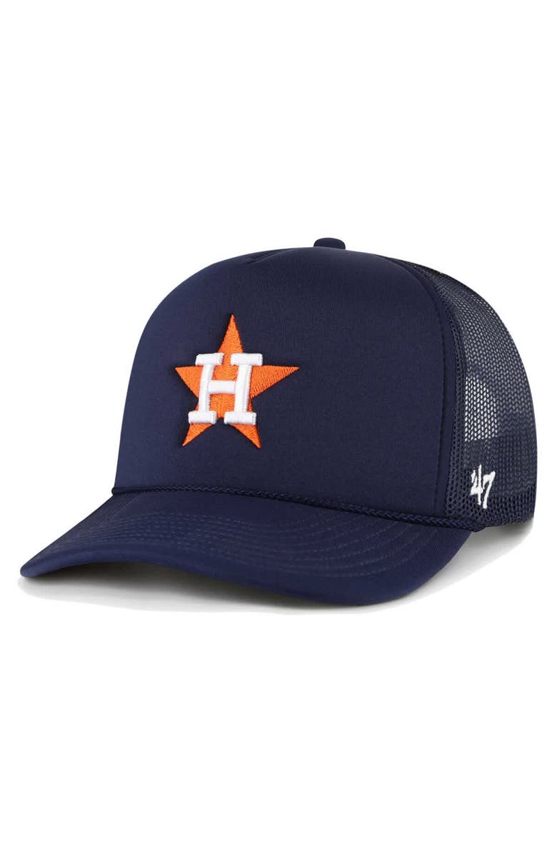 '47 Men's '47 Navy Houston Astros Foam Logo Trucker Adjustable Hat, Main, color, Navy