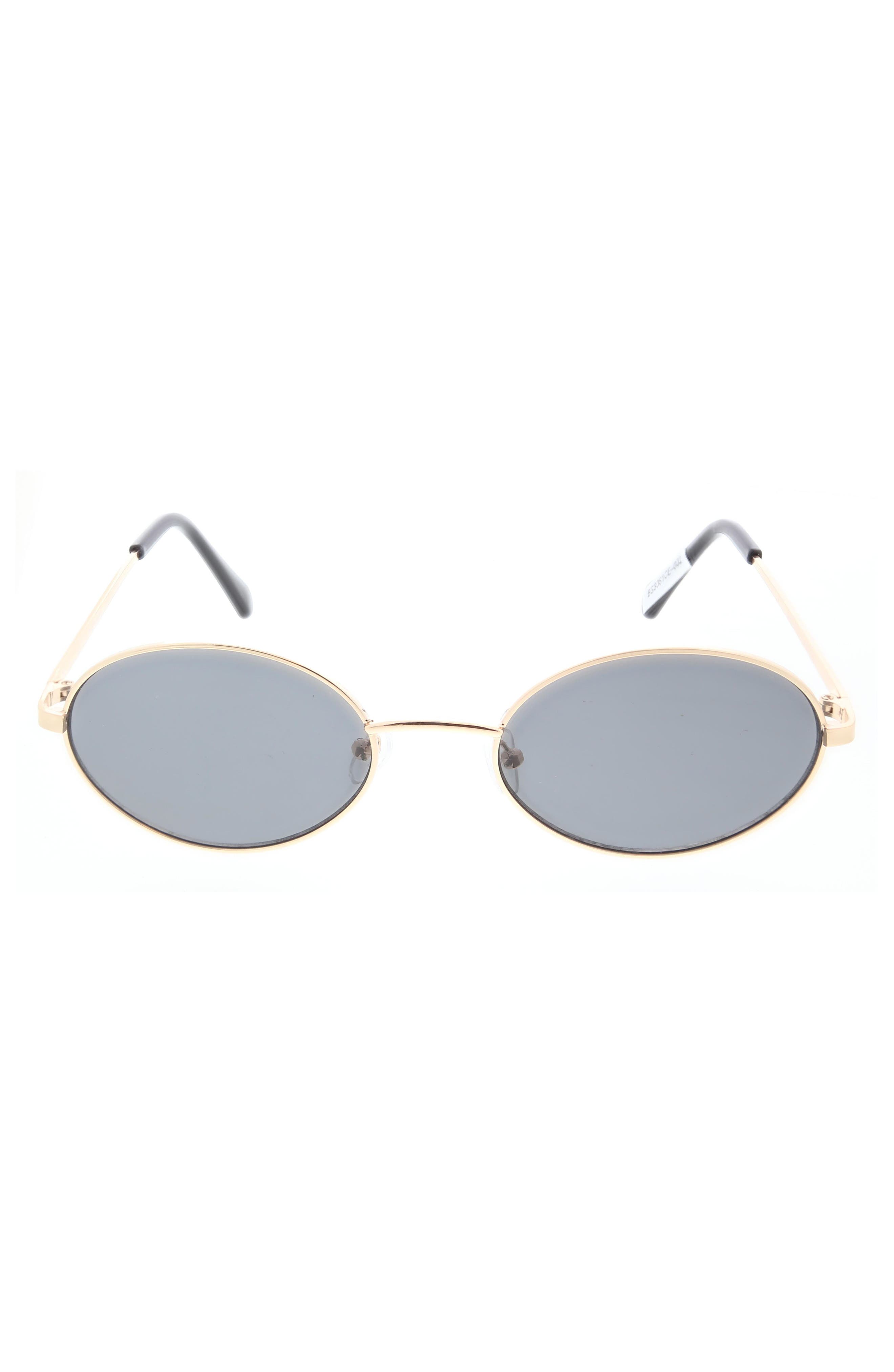 58mm Slim Metal Oval Sunglasses