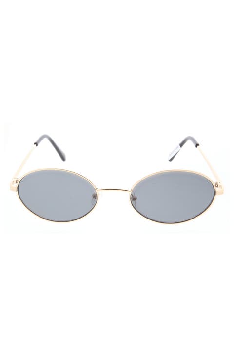 58mm Slim Metal Oval Sunglasses
