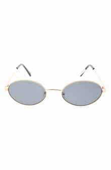 58mm Slim Metal Oval Sunglasses