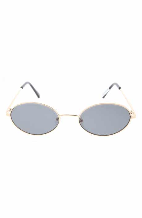 58mm Slim Metal Oval Sunglasses