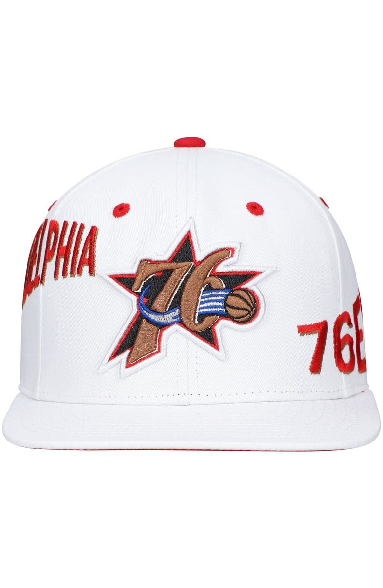 Mitchell & Ness Men's Mitchell & Ness x Lids White Philadelphia 76ers Hardwood Classics Reppin Retro Snapback Hat, Alternate, color, 