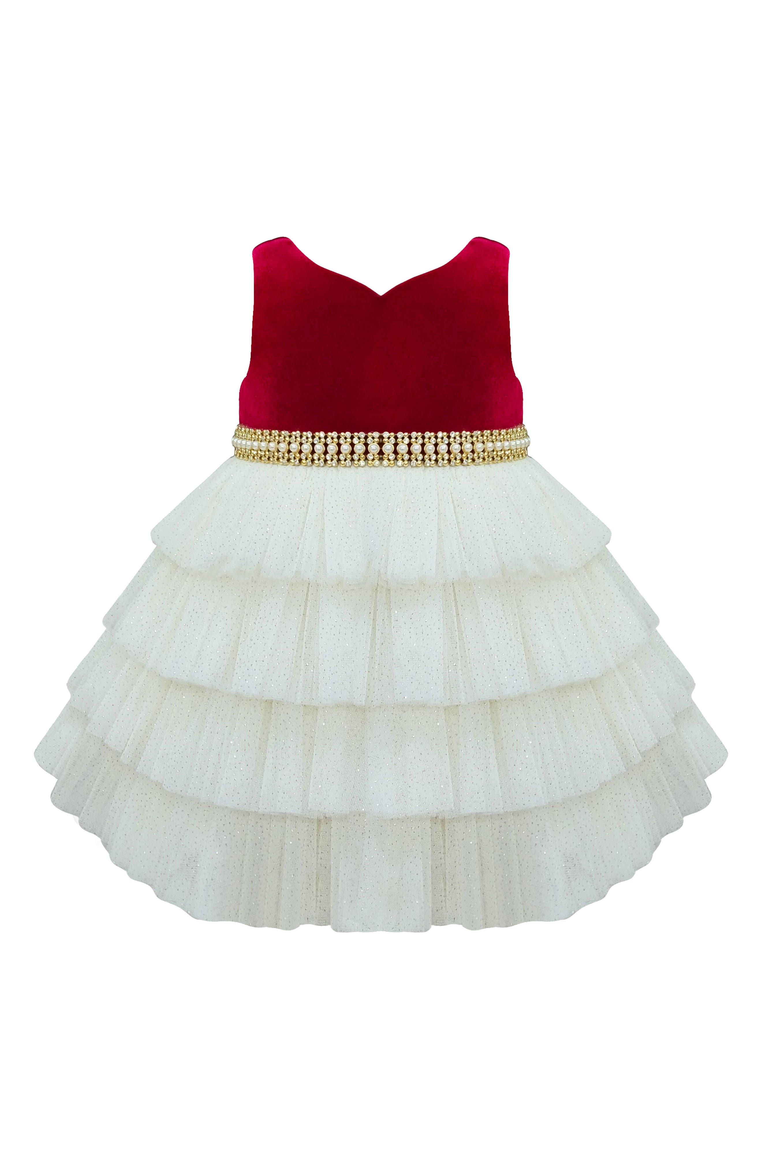Velvet & Tiered Tulle Dress