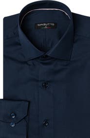 MASUTTO BH Solid Cotton Button-Up Long Sleeve Shirt