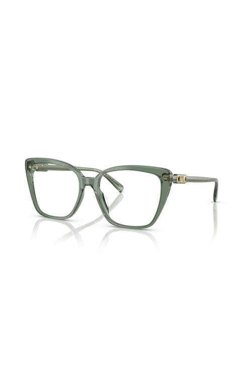 Michael Kors 55mm Square Optical Glasses In Green