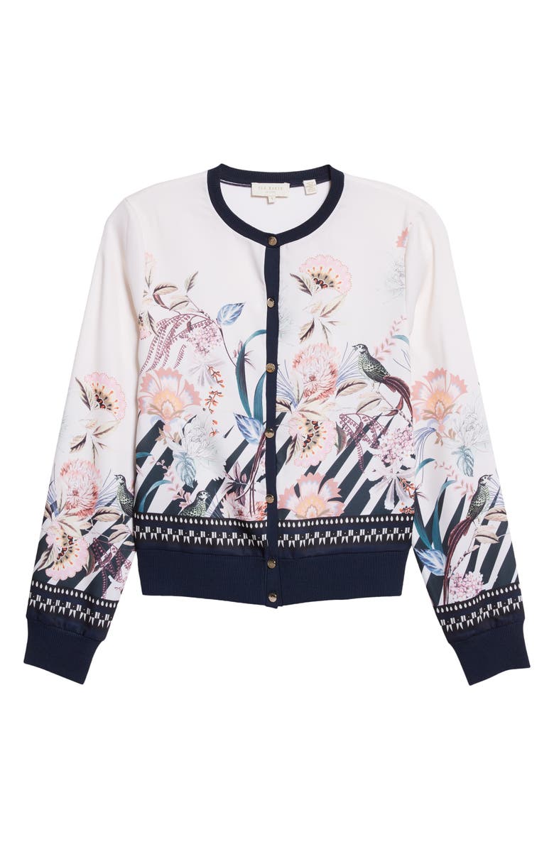 Ted Baker London Miyyaa Decadence Print Cardigan, Alternate, color,