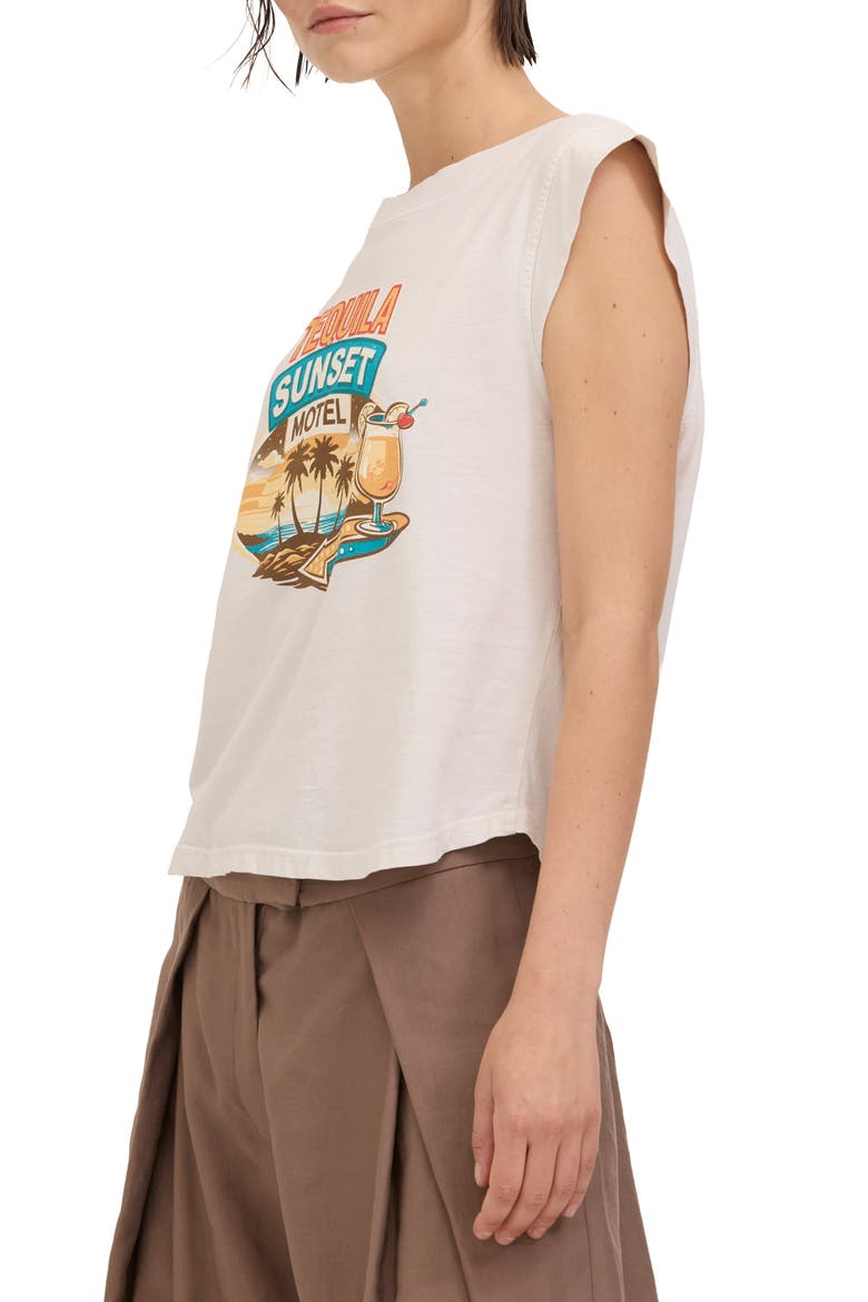 Tequila Sunset Cutoff Graphic T-Shirt, Alternate, color, VINTAGE WHITE
