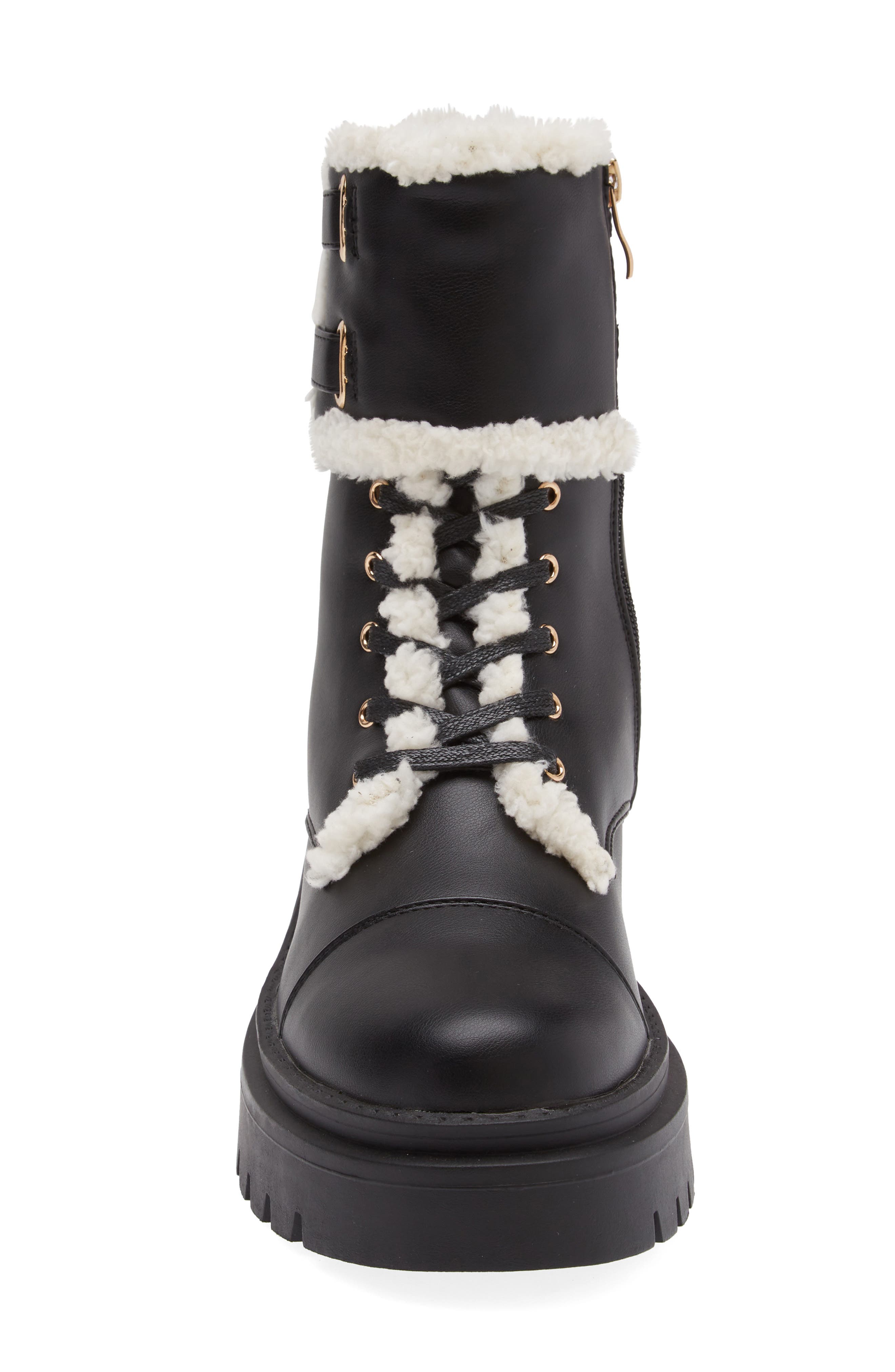Billini Ferrel Faux Shearling Combat Boot (Women) | Nordstromrack