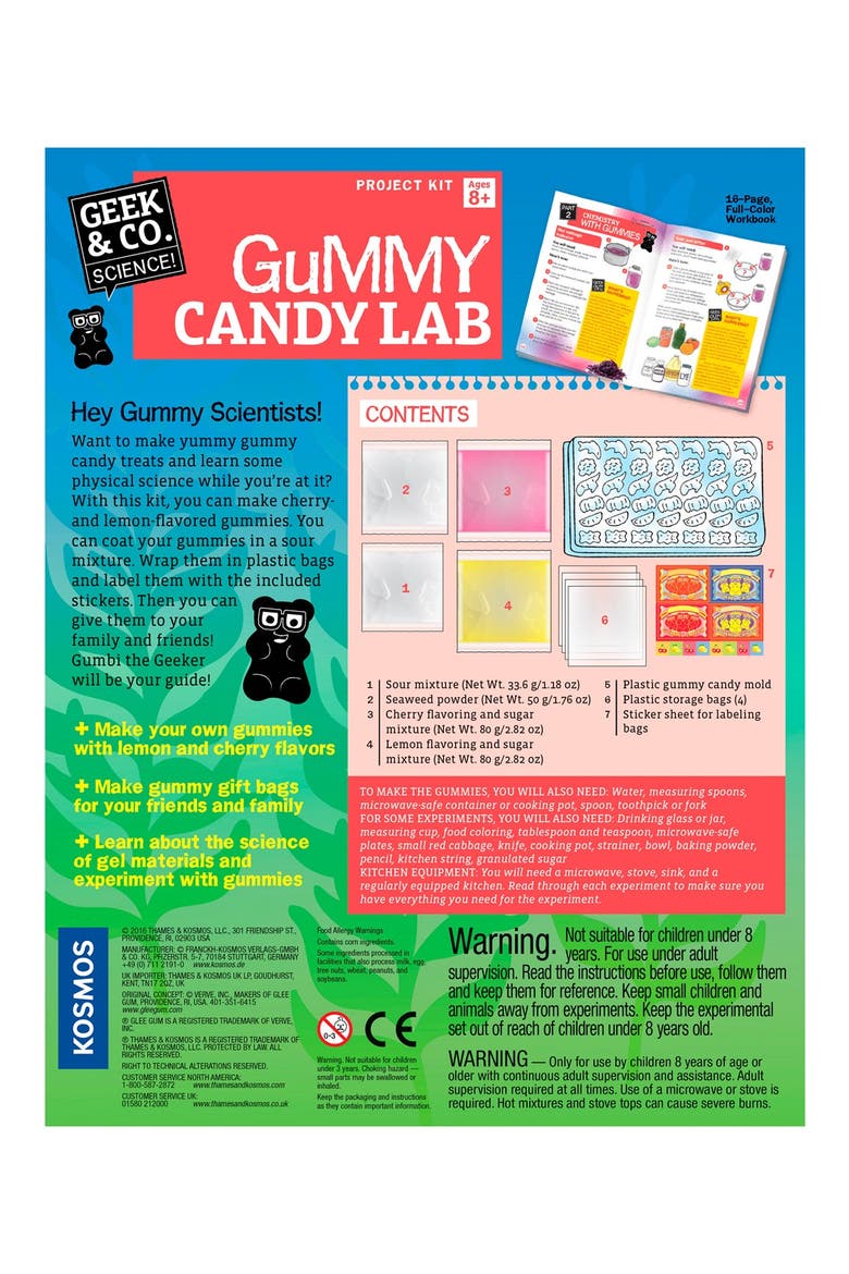 Gummy Candy Lab Science Project Kit Toy, Alternate, color, MULTI