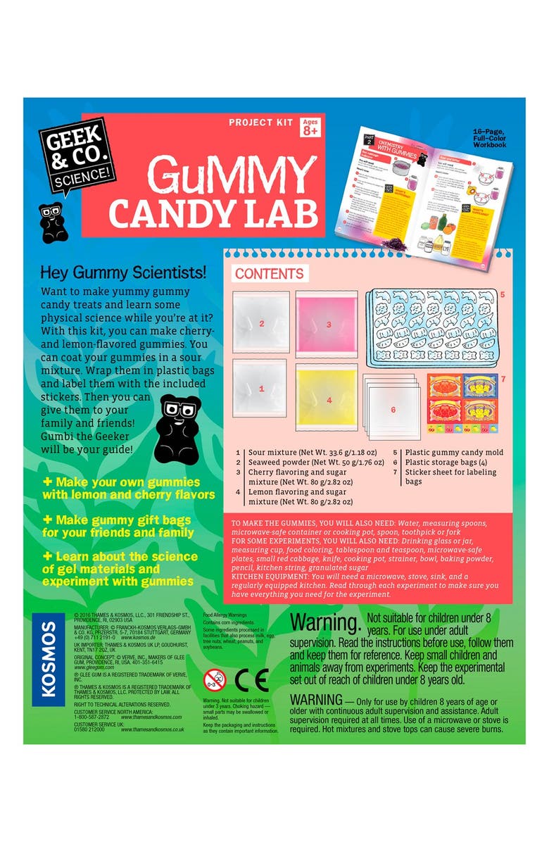 Thames & Kosmos Gummy Candy Lab Science Project Kit Toy, Alternate, color, Multi