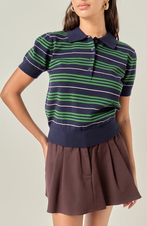 Stripe Polo Sweater