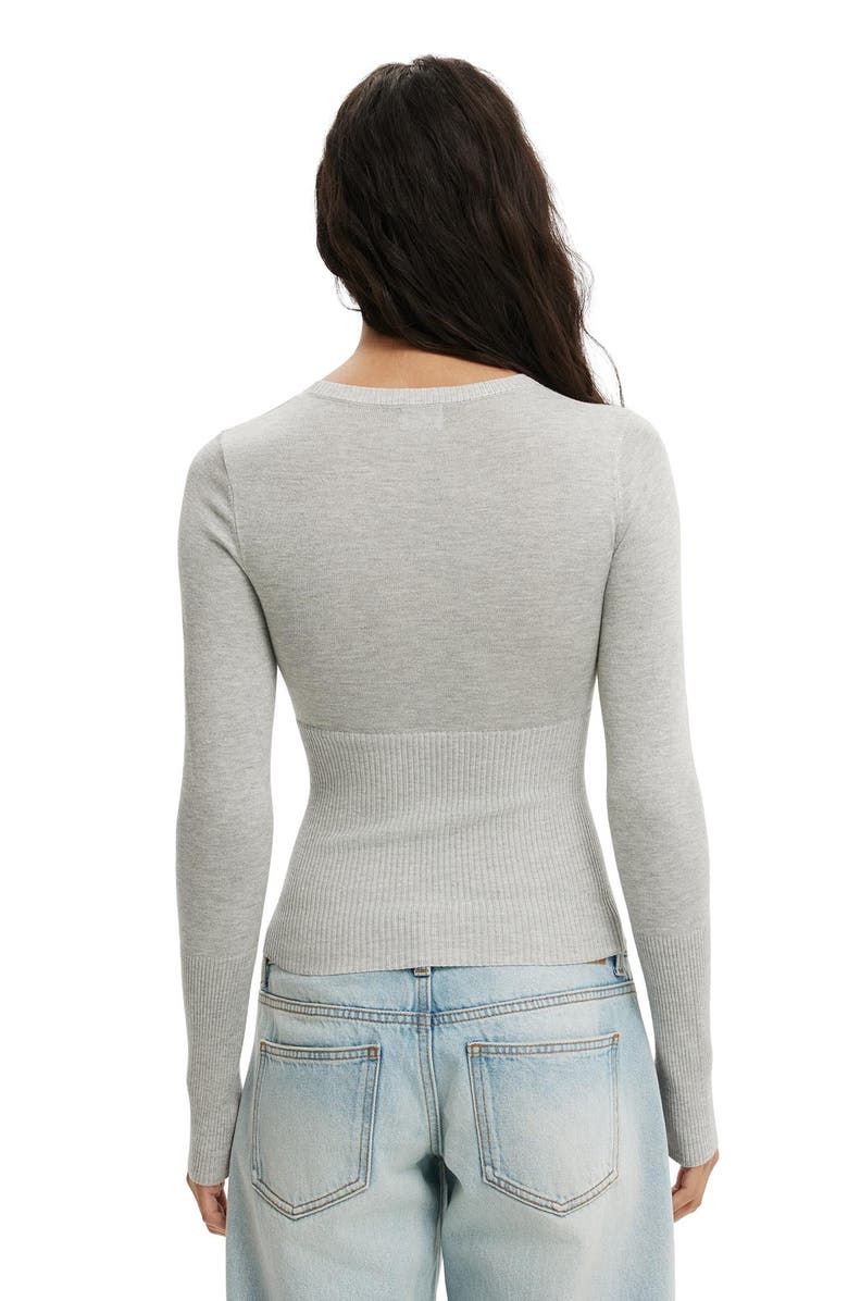 Cotton On Women's Close Knit Crew Top, Alternate, color, Grey Marle