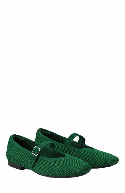Margot Mary-Jane Square-Toe Ballet Flats