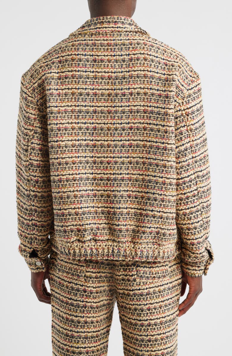 DIET STARTS MONDAY Tweed Zip Jacket, Alternate, color, Tan Multi