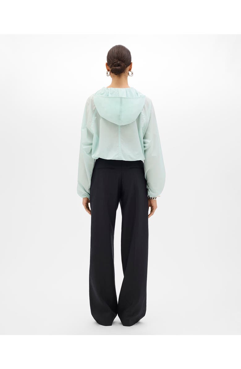 Another Tomorrow Recycled Nylon Short Blouson, Alternate, color, Aquamarine
