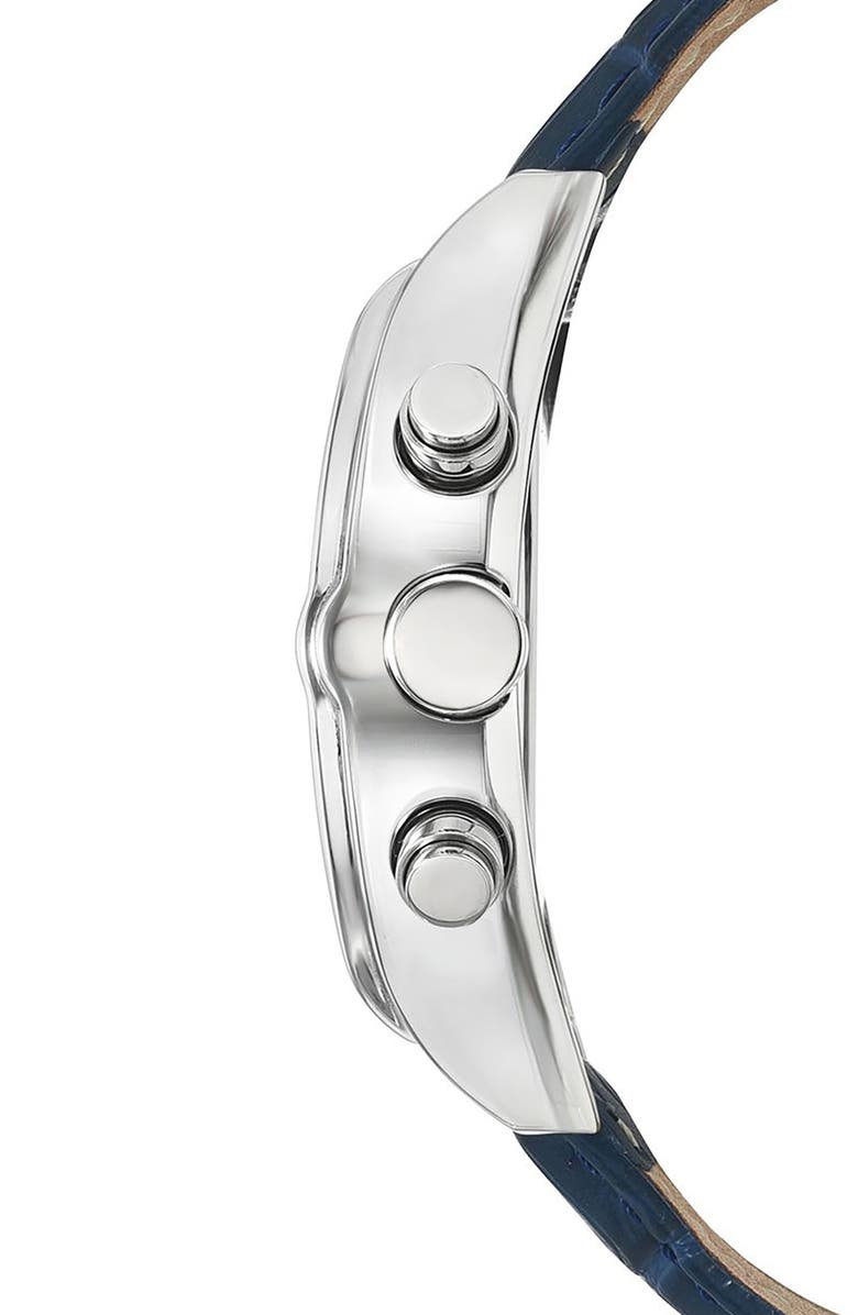 PORSAMO BLEU Roman Chronograph Croc Embossed Leather Strap Watch, 42mm, Alternate, color,