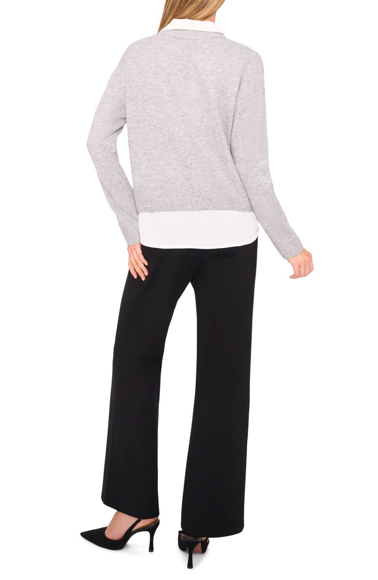 Halogen<sup>®</sup> Layered Look Sweater, Alternate, color, Light Heather Grey