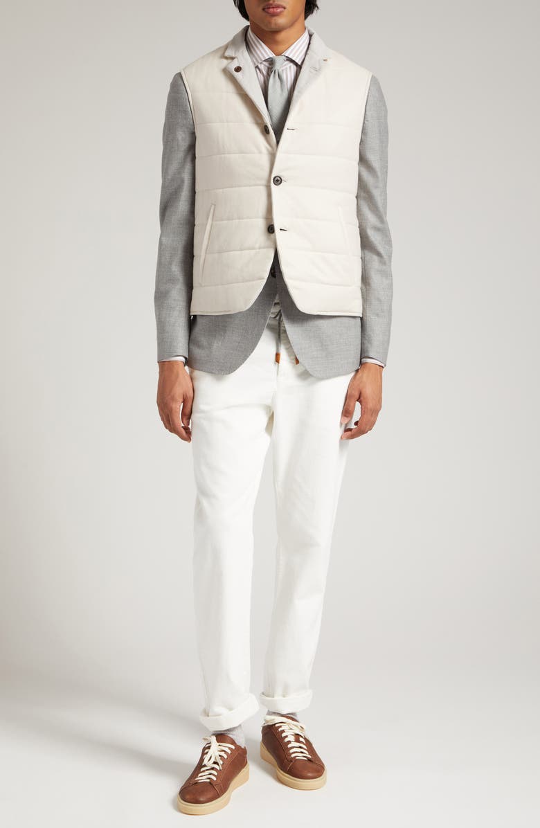 Eleventy Pinstripe Cotton Button-Up Shirt, Alternate, color, Sand