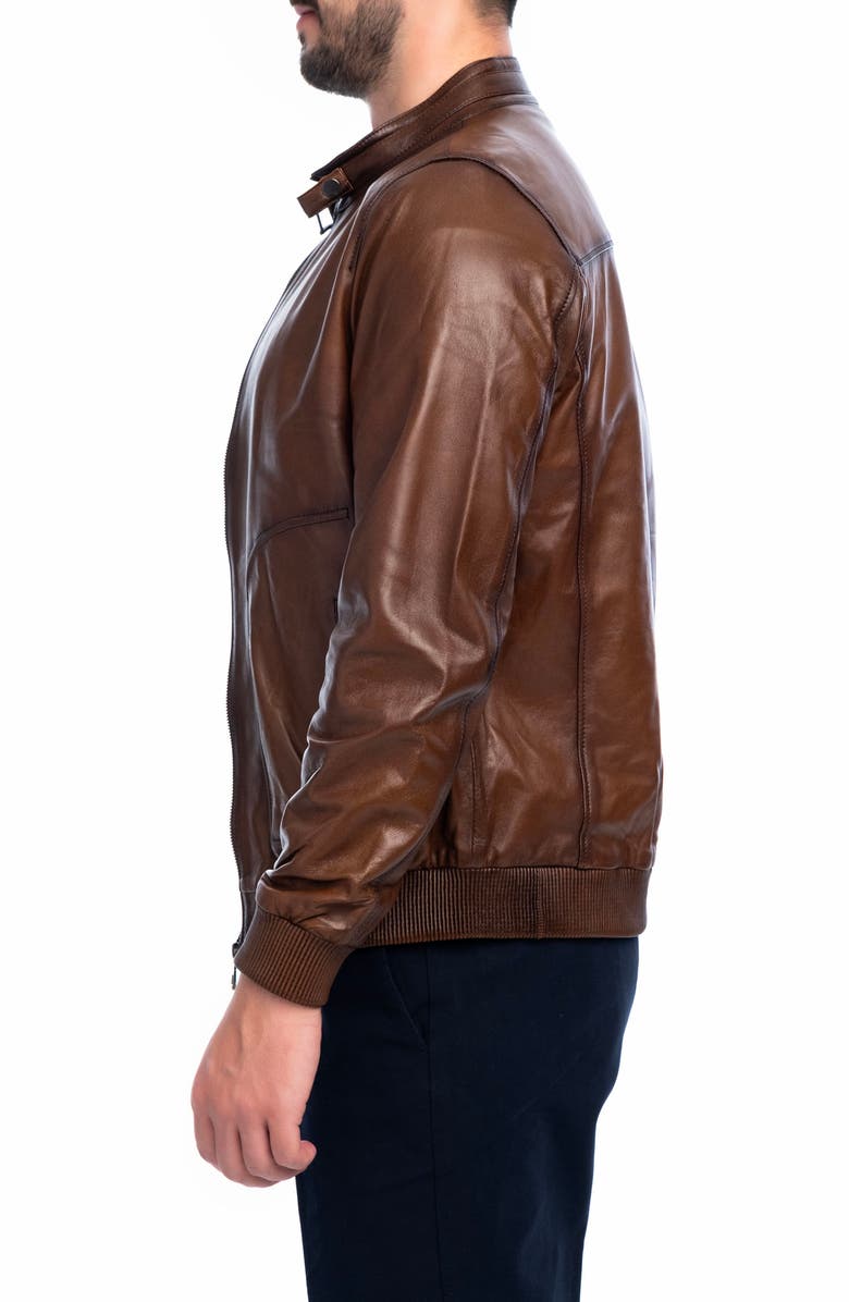 VELLAPAIS Larue Leather Jacket, Alternate, color, Brown