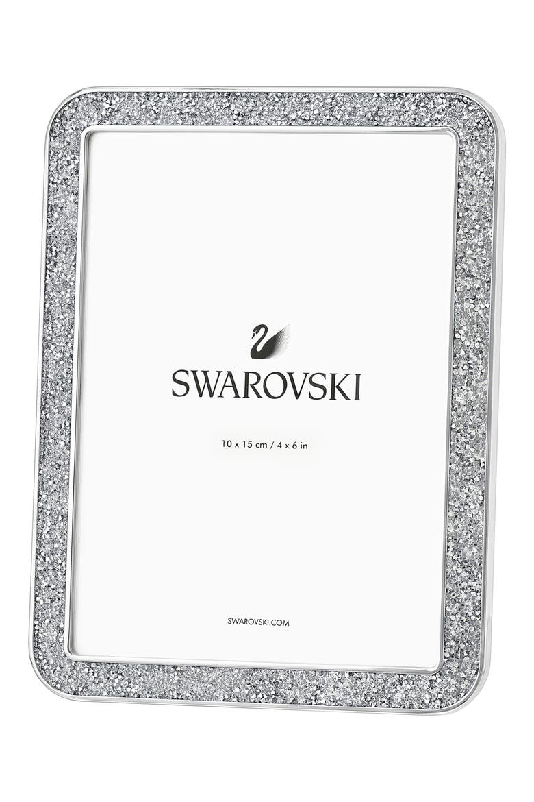 Minera Small Crystal Picture Frame, Main, color, SILVER TONE