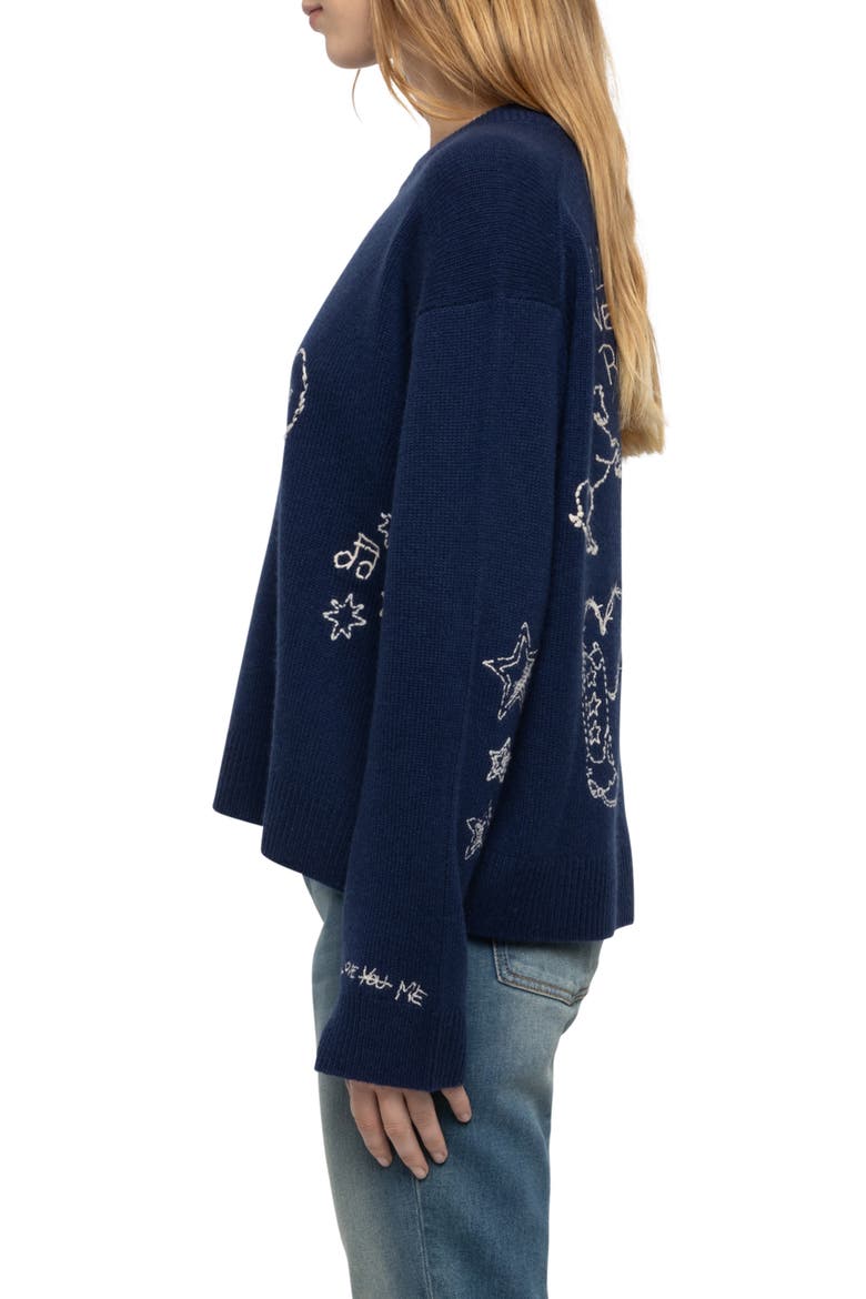 Markuz Cashmere Crewneck Sweater, Alternate, color, MARINE