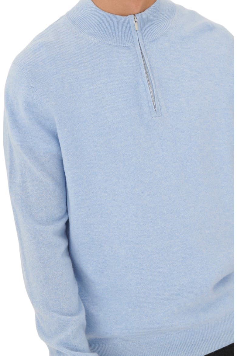 Essential Half-Zip Cashmere Sweater, Alternate, color, light blue