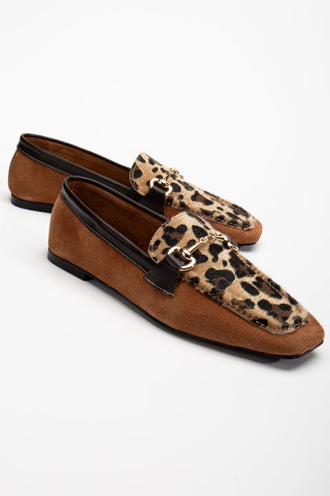 Mabel Suede Leather Horsebit Loafers