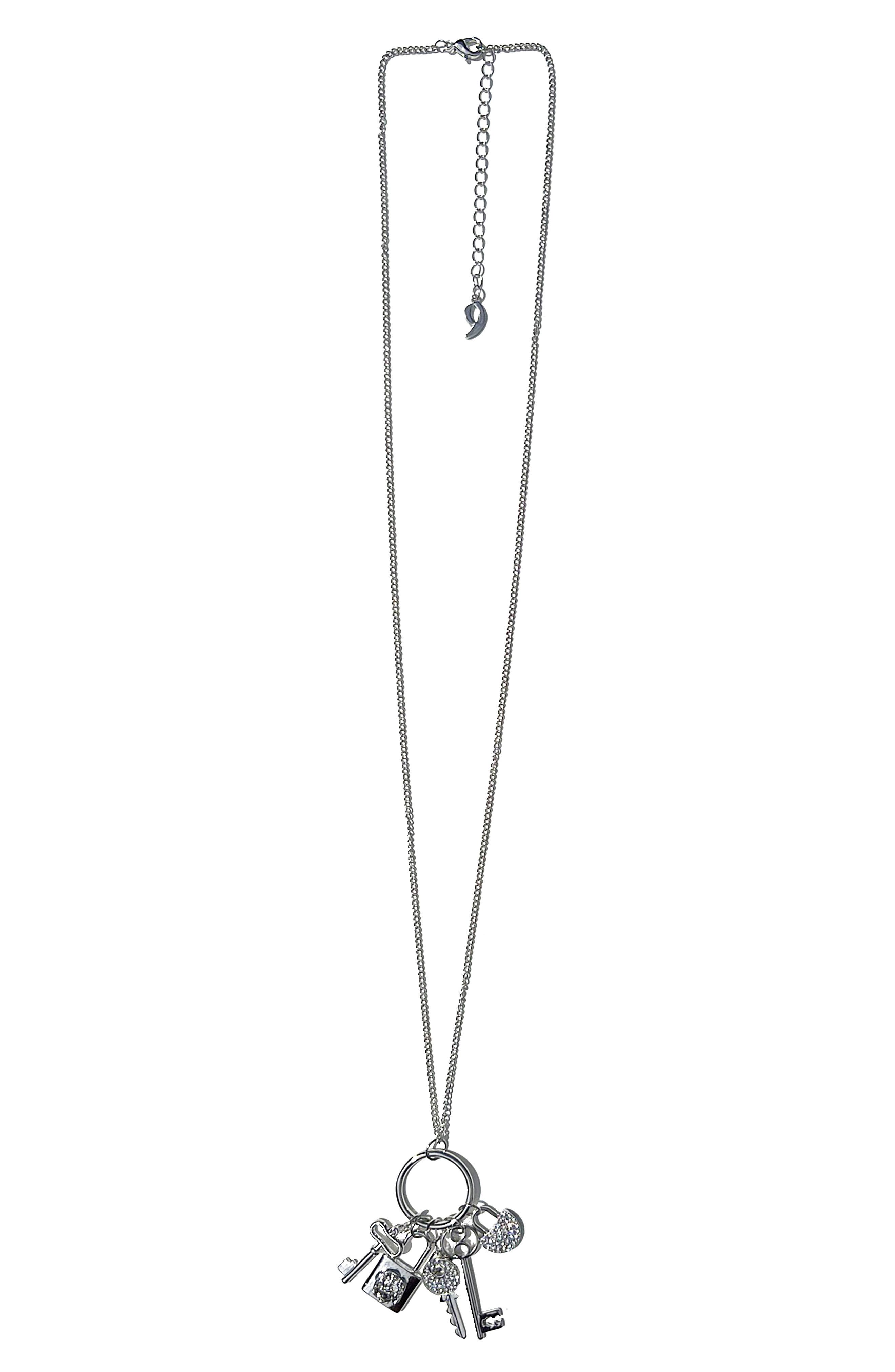 9Design Lock & Key Charm Pendant Necklace (Women) | Nordstromrack