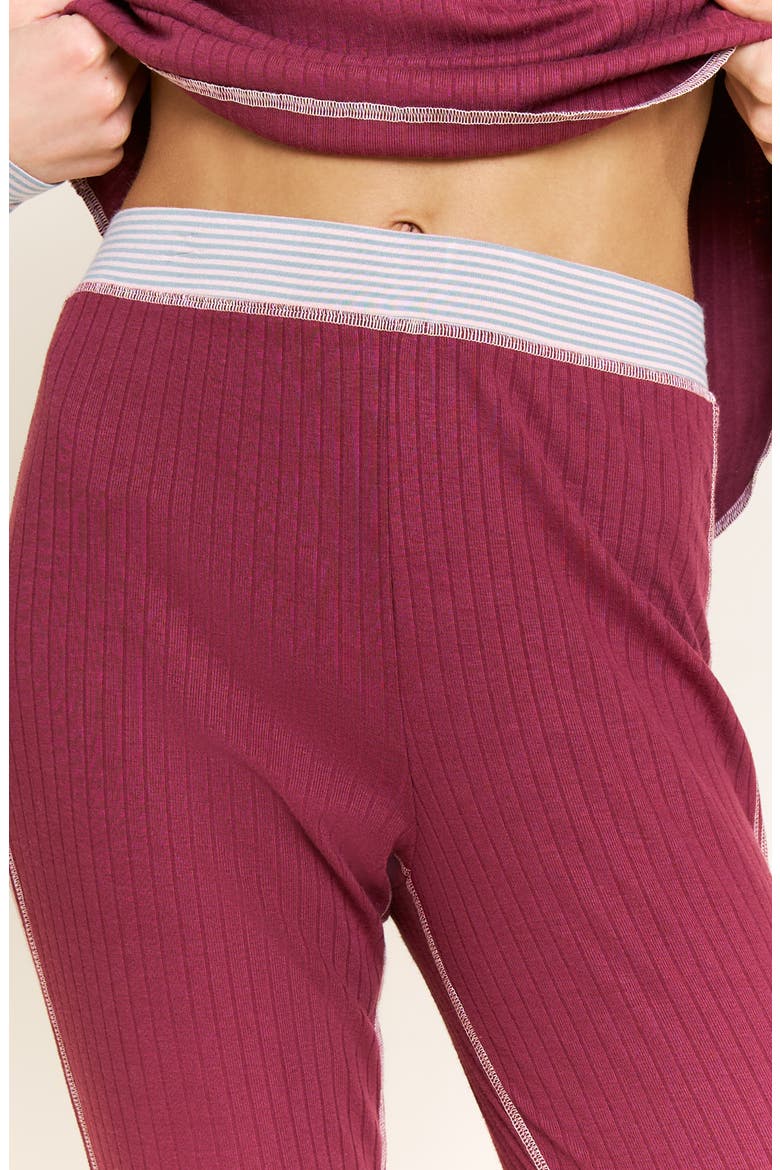 Cuddle Crew Henley Pajamas, Alternate, color, RED WINE
